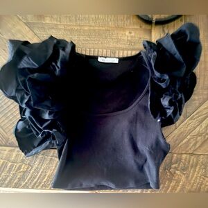 Zara flutter sleeve crop